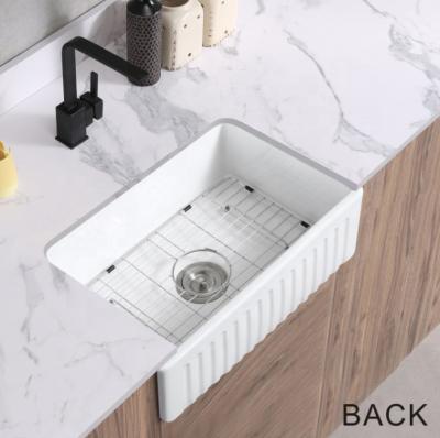 China Viable Popular Design CUPC White Ceramic Sink, Farmhouse Ceramic Kitchen Sink, Apron Style Fireclay Kitchen Sink SA-1608 for sale