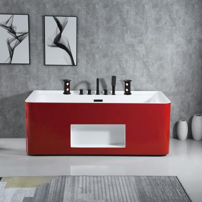 China Red Color Modern Style Free Standing Bathtubs with Soaking Feature SA-7511 for sale