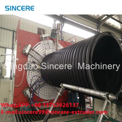 China Ribbed Spiral HDPE pVC conduit Corrugated Pipe Extrusion Line Manufacturing Machine for sale