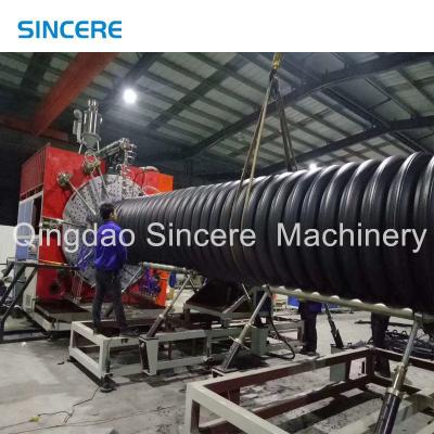 China Reinforced Corrugated Sewerage Hdpe Pipe Making Machine Manufacturing Extruder for sale