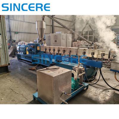 China PP PE PA ABS Plastic Recycling Parallel Twin Screw Extruder Pelletizing Line for sale