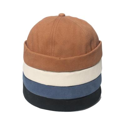 China Beanie Beanie Rolled Cuff Brimless JOINT Hot Selling Men Amazon Hip Hop Unisex Docker Hat Drawstring Denm Cap Men Retro for sale