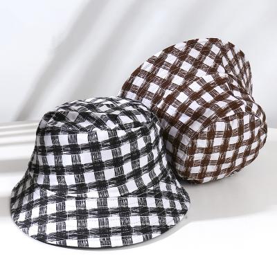 China Sun Protection Personalized Logo With Low Order Quantity Custom Made Stylish Colorful Plaid Bucket Hat Unisex Bucket Hat for sale