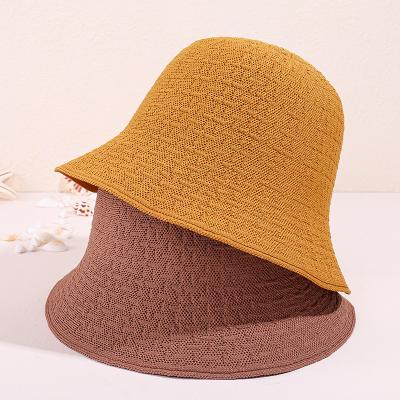 China Air Mesh Fabric Wholesaler Logo Lightweight Knitted Bucket Hat Crochet Bucket Hat Custom Cheap Breathable Volume for sale