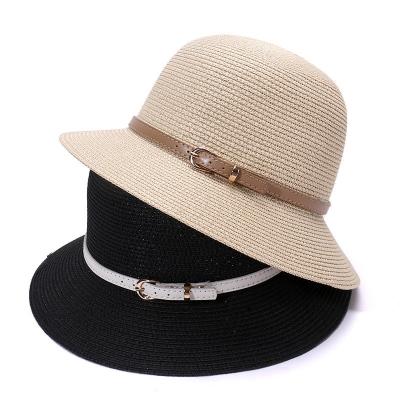 China Wholesale Straw Hats Women Spring Summer Sun Straw Braid Floppy Fedora Beach Panama Breathable Hat for sale