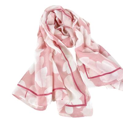 China Outdoor Activities Women Fashion Lady Floral Print Soft Chiffon Hijab Scarf Shawls And Wraps Sjaal Fashion Beach Scarf for sale