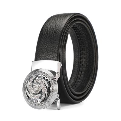 China Hot Sales PU Cheap PU Leather Belt For Men Fashion Luxury Dial Turn Buckle Vintage Belt For Men for sale