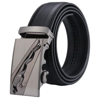 China New Design Genuine Mens Cowhide Leather Belt Official Matte Silver Automatic Genuine Leather Buckle Belt for Men for sale