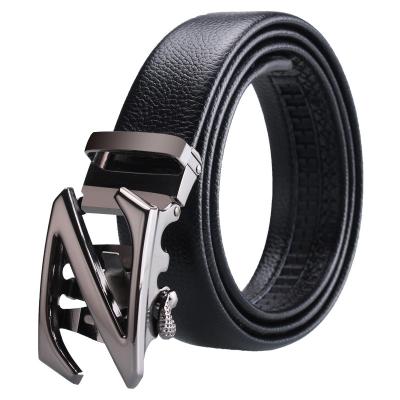 China Factory Automatic Buckle Belts Luxury Designer Split Leather Belt Famous Genuine Leather Belt For Men for sale