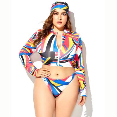 China Plus size B001 plus size 3 pieces women's swimwear sheaths long sexy swimwear bikini girl swimwear for sale