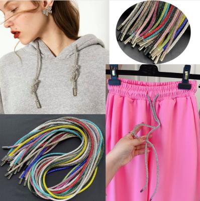 China S528 round rhinestone round rope crystal rope cord for shoes hoodie coat rope rhinestone hoodie crystal string for sale