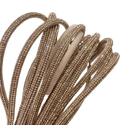 China S577 Bling Flatback Rhinestone For Sandal Decoration 7mm Crystal Strip Rhinestone Rope For Shoes for sale