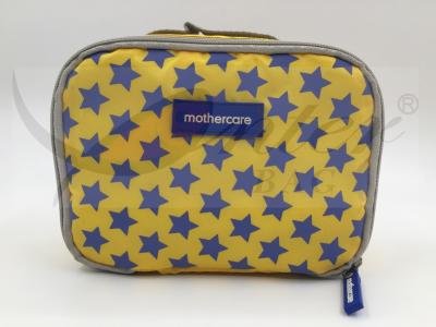 China 420D Printing Polyester Travel Cosmetic Bags Yellow Color Customized Logo for sale