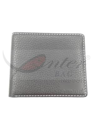 China Black Two Fold PU Leather Wallet For Men Durable Big Capacity 11.5*9.5 Cm for sale