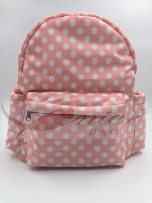 China White Dots 190T Polyester Kids School Backpacks Waterproof Lightweight for sale