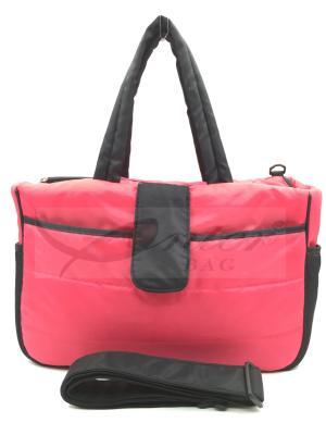 China Pink Mummy Tote Diaper Bags For Traveling / Outdoor Activity 190T Polyester Lining for sale