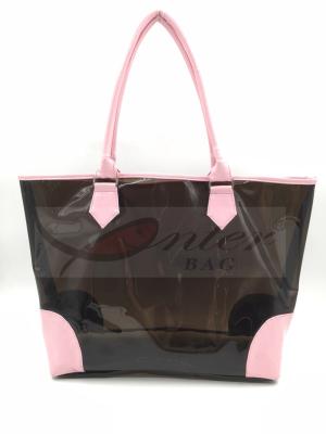 China Fashionable Design Pvc Tote Shopping Bags Black Color 47*30.5*5.5 Cm for sale