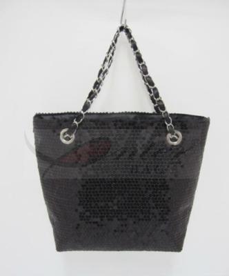 China Large Capacity Black Sequin Handbag / Black Sequin Shoulder Bags For Girls for sale