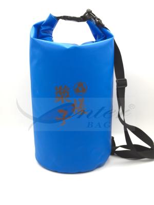 China 15L Blue 500D PVC Tarpaulin Outdoor Dry Bag For Swimming / Hiking Leek proof for sale