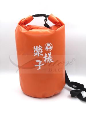 China 15L Small Waterproof Dry Bag Orange Color / Small Dry Bags For Kayaking for sale