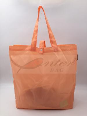 China Orange Ripstop Waterproof Reusable Folding Shopping Bags OEM / ODM Available for sale