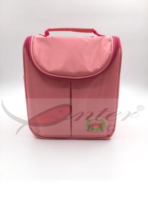 China Pink 420D Polyester Travel Cooler Bag , Insulated Bag , Small Lunch Bag for sale