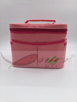 China Pink Lunch Cooler Bags , Insulated Soft Cooler Oxford Cloth Material For Ice Pack for sale