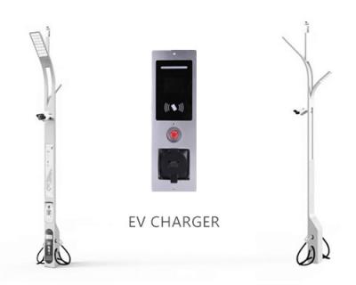 China New Energy Car Factory 7KW 32A Street Battery AC EV Charger Street Light Pole Pole EV Charging Station for sale