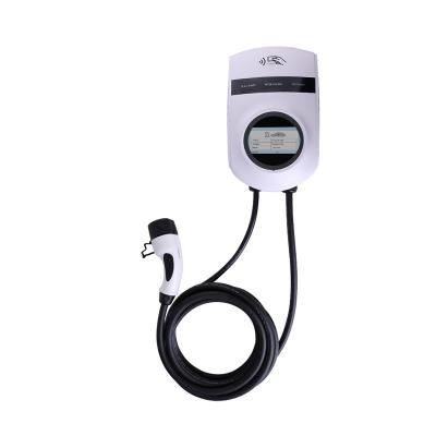 China Indoor/Outdoor Type 1 7M Plug RFID And Leakage Protection SAE J1772 Wallbox 7.6KW AC EV Charging Station NEMA 6-50 Socket for sale