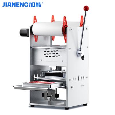 China Semi Automatic Food Lunch Box Plastic Tray Sealing Sealer Machine Tray Gasket Packing Machine Painted Patterns for sale