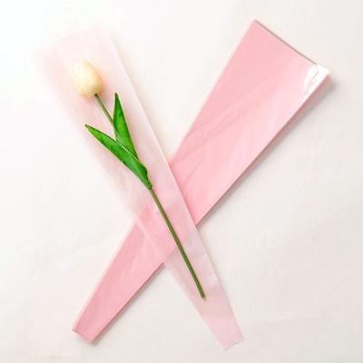 China 100 Bundles BIODEGRADABLE Rose Packaging Bags Flower Wrapping Single Bags Bouquet Wrappers for sale