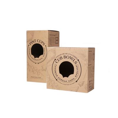 China Recyclable Brown Corrugated Paper Package Box With Window, Customized Bowl And Cups Kraft Paper Packaging Box With Printing And Logo for sale