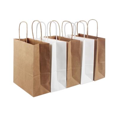 China Custom Logo Eco-friendly High Quality Brown Kraft Paper Clothing Shoes Shopping Bags Recyclable With Handle For Packaging for sale