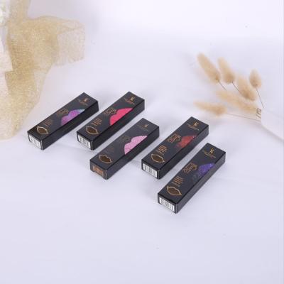 China Handmade Custom Colored Logo Printed Lipstick Lip Gloss Cosmetics Cardboard Paper Box Small Size Black for sale