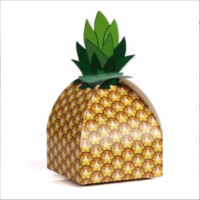 China Recycled Materials Folded Paper Box Dongguan Christmas Pineapple Packaging Paper Blind Box Kraft Coated Paper Surprise Box For Cake Gift Party for sale