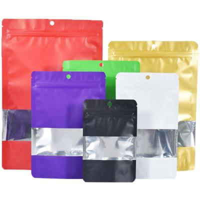 China Recyclable Stand Up Bag Aluminum Foil Plain Zipper Pouch Ziplock With Window for sale