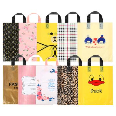 China Disposable Reusable Plastic Shopping Bags Tote Women Decor Lingerie Clothing Kids Gift Package Bag for sale