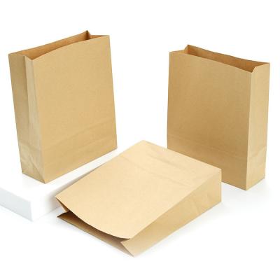 China Recyclable Food Grade Wrapping Paper Bag 70gms Sturdy Square Bottom Food Packaging Bag For Fast Food Restaurant for sale