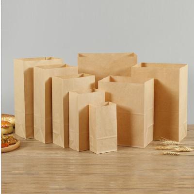 China Brown Kraft Paper Bags Disposable Packaging Shopping Take Out Bag Craft Food Hamburger Breakfast Food Paper Bag for sale