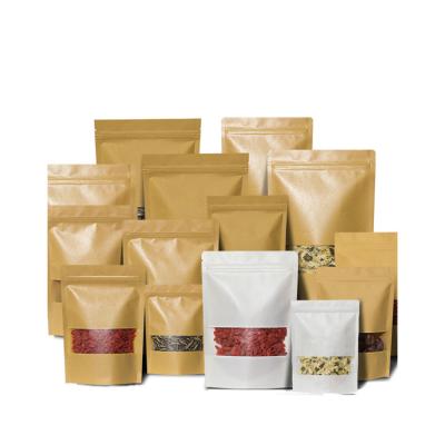 China Damp Proof Disposable Kraft Paper Bag For Food Snacks With Open Window for sale