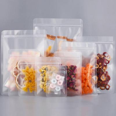 China Small safety transparent printed plastic zipper bags transparent food packaging bag with zip lock for sale