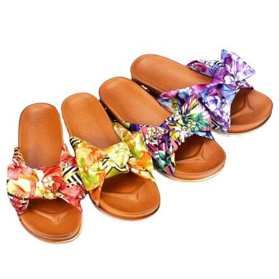 China New Design Lightweight Summer Slides Slippers For Women CIA Silk Outdoor Ladies Satin Fashion Flat Slipper Beach Slipper for sale