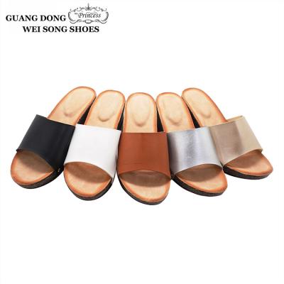 China 2018 Classic Cork Slippers Summer High Heel PU Insole Lady Outdoor Fashion Big Belt Cork Slipper for sale