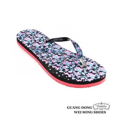 China Flip Flops Printed Flower Eva Flip Flops Fin Slipper Wholesale Women Popular for sale