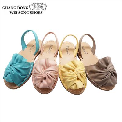 China Kids Style Flower Pattern Fiber Upper Bright Color Summer Hot Selling Kids Girl Flat Sandal for sale