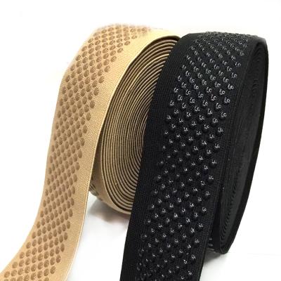 China Elastic in stock 5cm printed round dot non-slip silicone band rubber band for outdoor bike use for sale