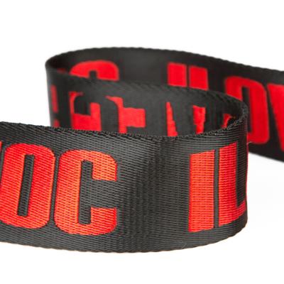 China Custom Logo Webbing Jacquard Durable Woven Nylon Webbing For Sofa Seat Belt for sale