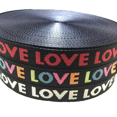 China Viable Manufacturer Custom Printed Polyester Webbing Tape For Ladies Bags for sale