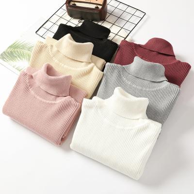 China Autumn and winter new women's turtle neck thin large size sweater solid color adjustment pullover breathable long-sleeved sweater for sale