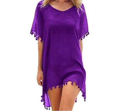 China 2022 Anti-Static Women's Tassel Chiffon Beachwear Beach Dress Beach Dress Bikini Swimwear Cover Up for sale